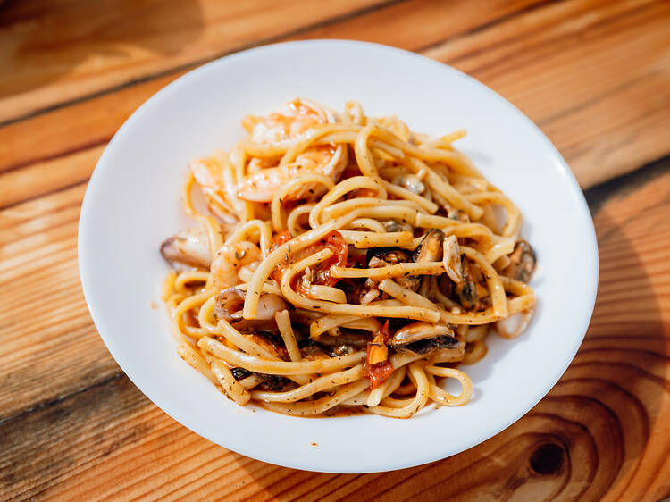 It’s our little secret: it’s called Aqafarina and it lives for pasta