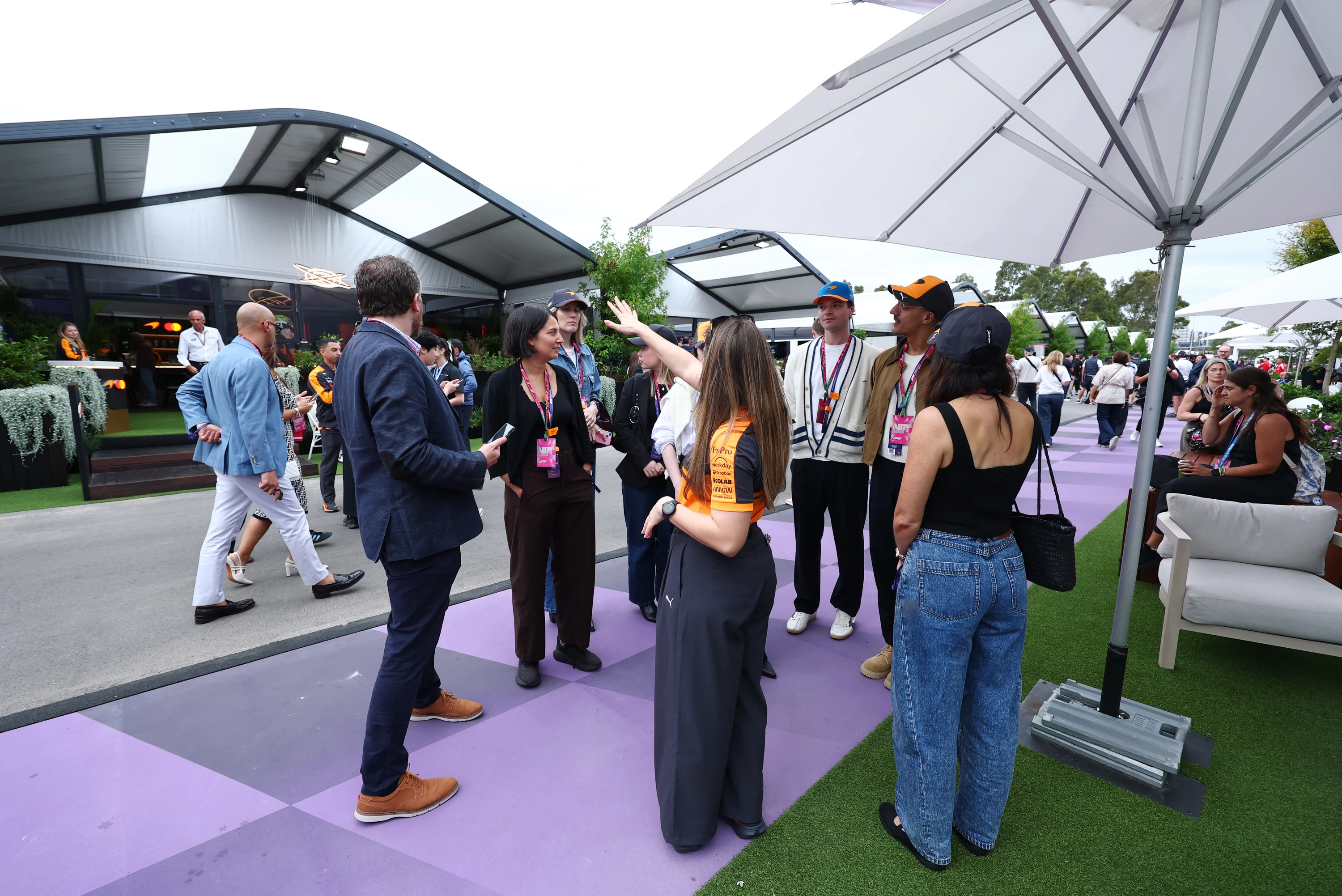 Guests in the Paddock Club as part of a Hilton Honours experience.