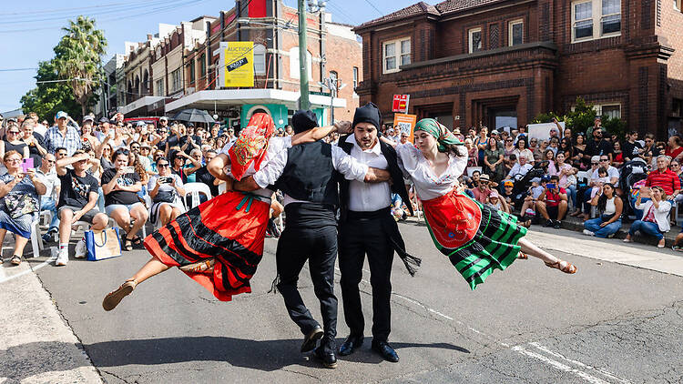 Folk dancers at Bairro Português