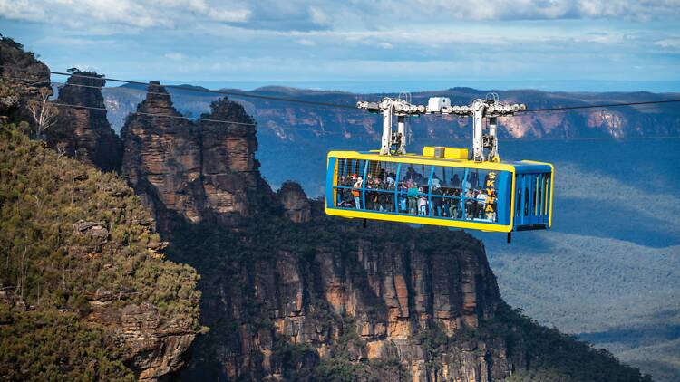 A cable car over a canyon 