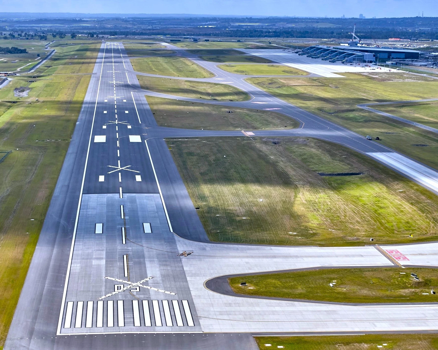 Western Sydney International Airport runway from above