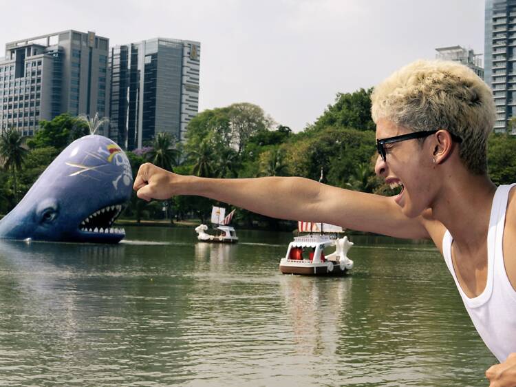 Pedal themed boats to the Grand Line Laboon at Lumpini Park
