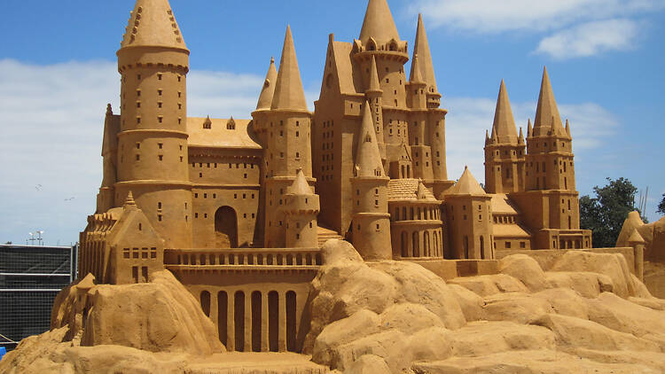 Fairytale castle made out of sand.