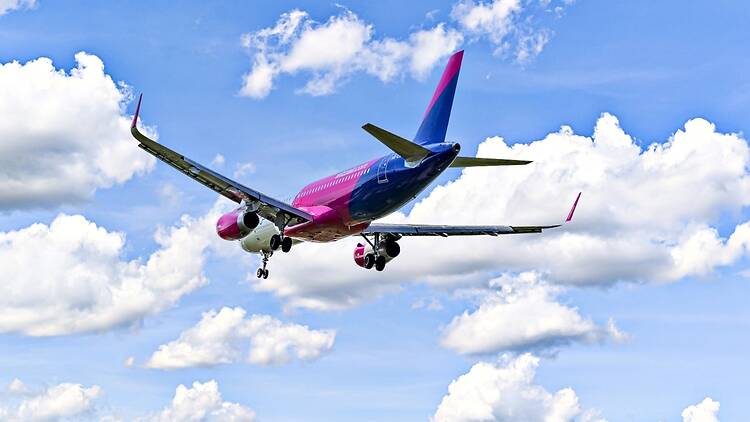 Wizz Air plane in the sky