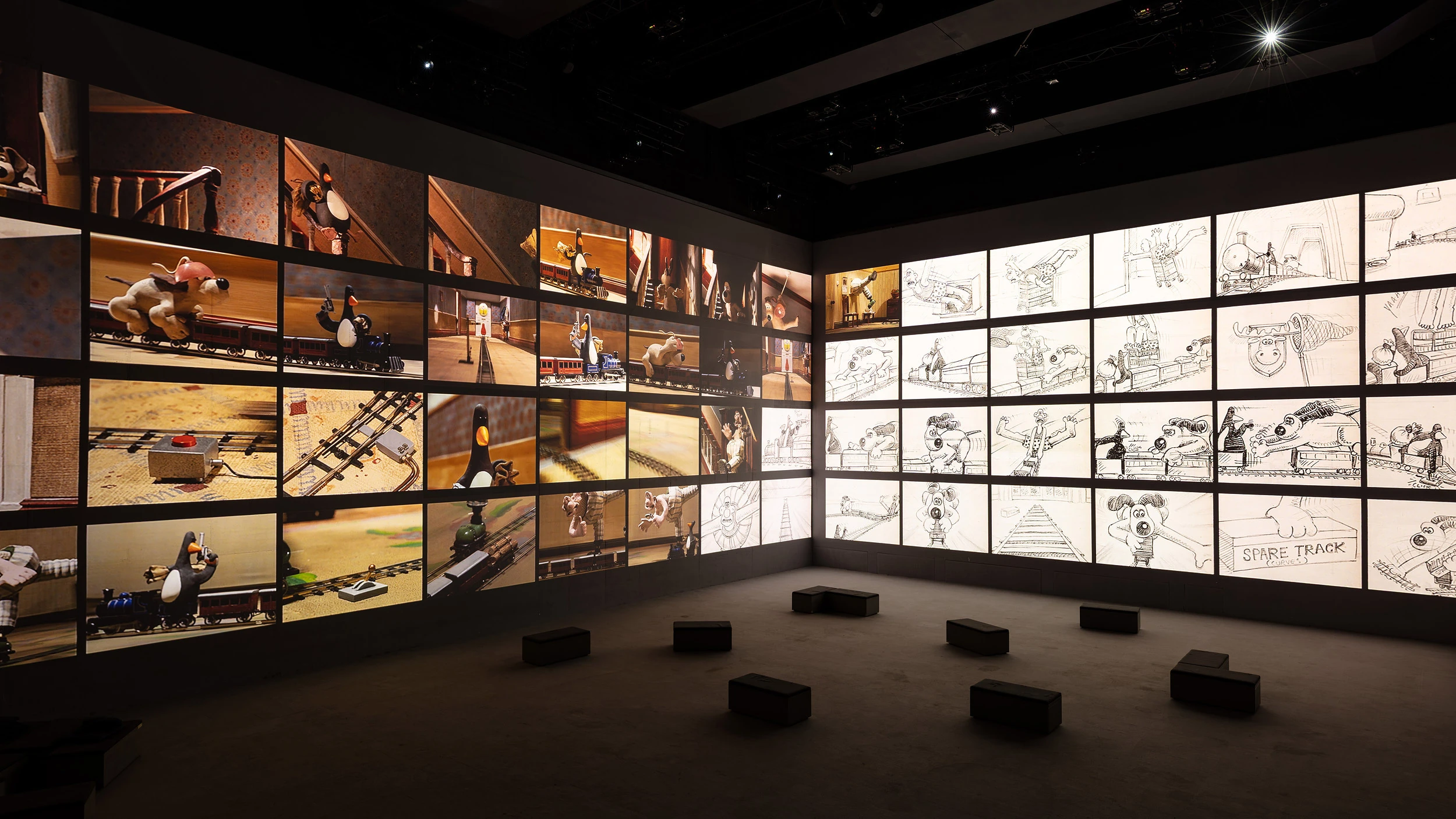 Aardman Animation at Lightroom KX.Stills their upcoming immersive projection show which will be hosted at Lightroom Kings Cross