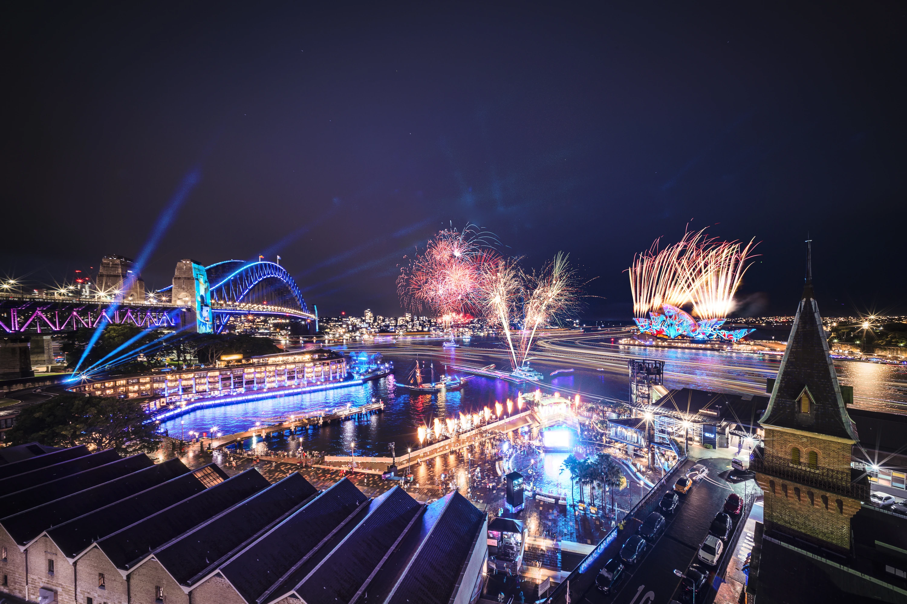 Sydney Harbour during Vivid Sydney 2025