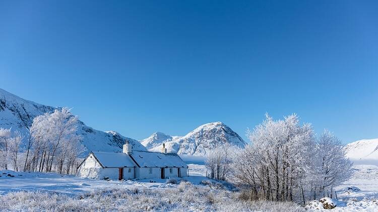 Snow in Scotland at Glencoe