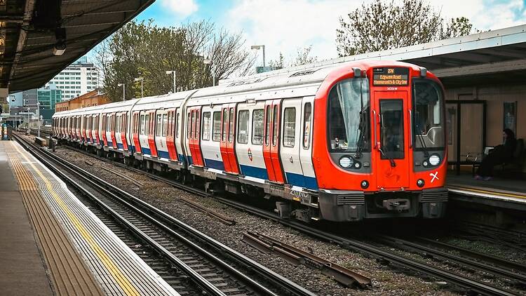 London Circle Line train on the Underground