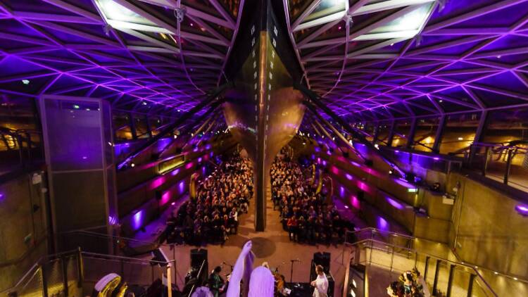 Concert in Cutty Sark hull 