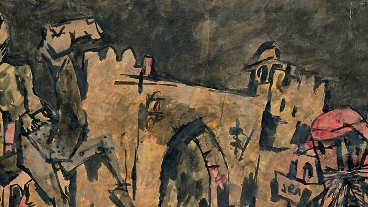 An untitled painting by M F Husain