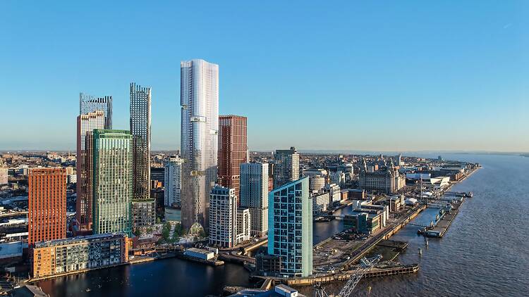 Rendering of the new Liverpool skyscraper against the city's skyline Rendering of the new Liverpool skyscraper against the city's skyline