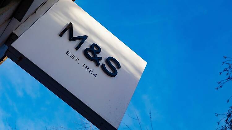 M&S sign and logo in Eastbourne, East Sussex M&S sign and logo in Eastbourne, East Sussex