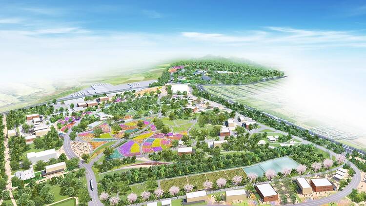 横浜・旧上瀬谷通信施設の広大な会場を歩く。