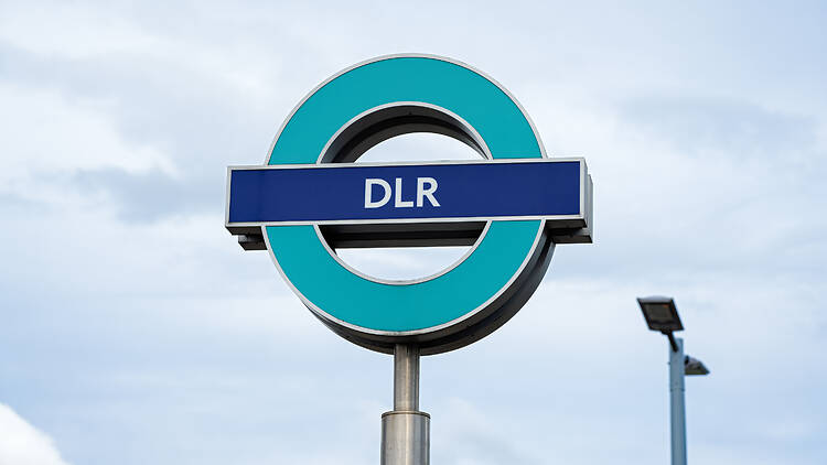DLR Doris and Dave. Roundel, Beckton DLR station. September 7, 2022. DLR Doris and Dave. Roundel, Beckton DLR station. September 7, 2022.
