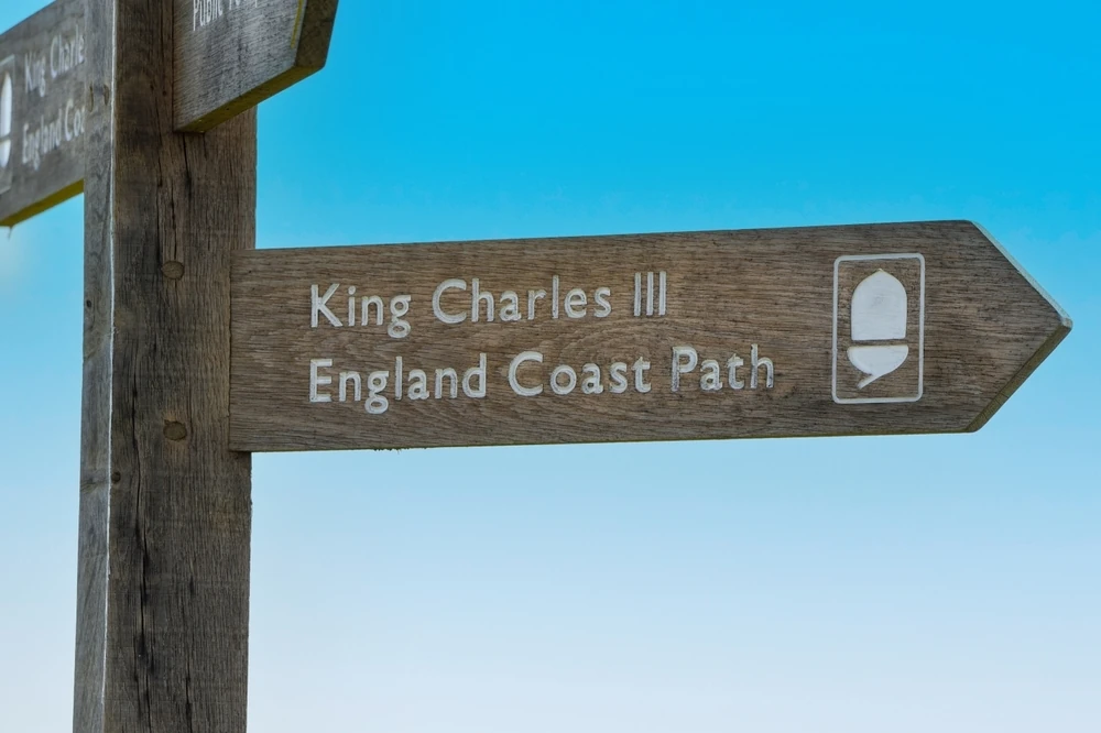 King Charles III England Coast Path sign