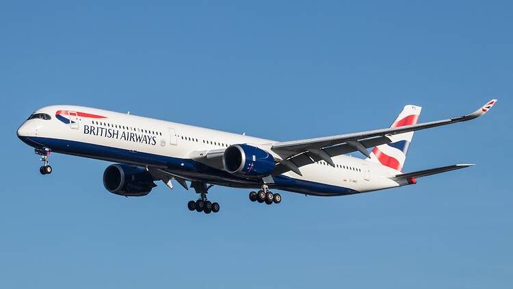 British Airways plane in flight