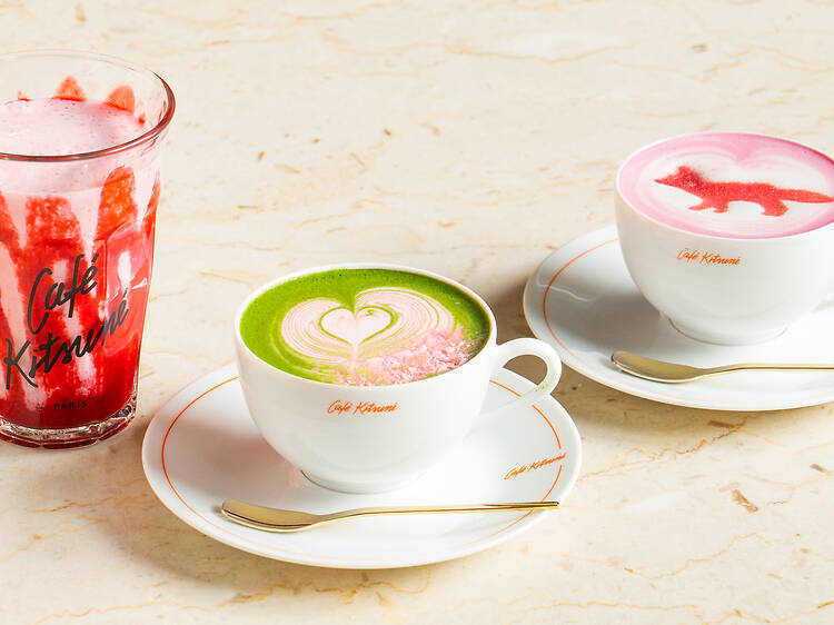 Café Kitsuné sakura drinks