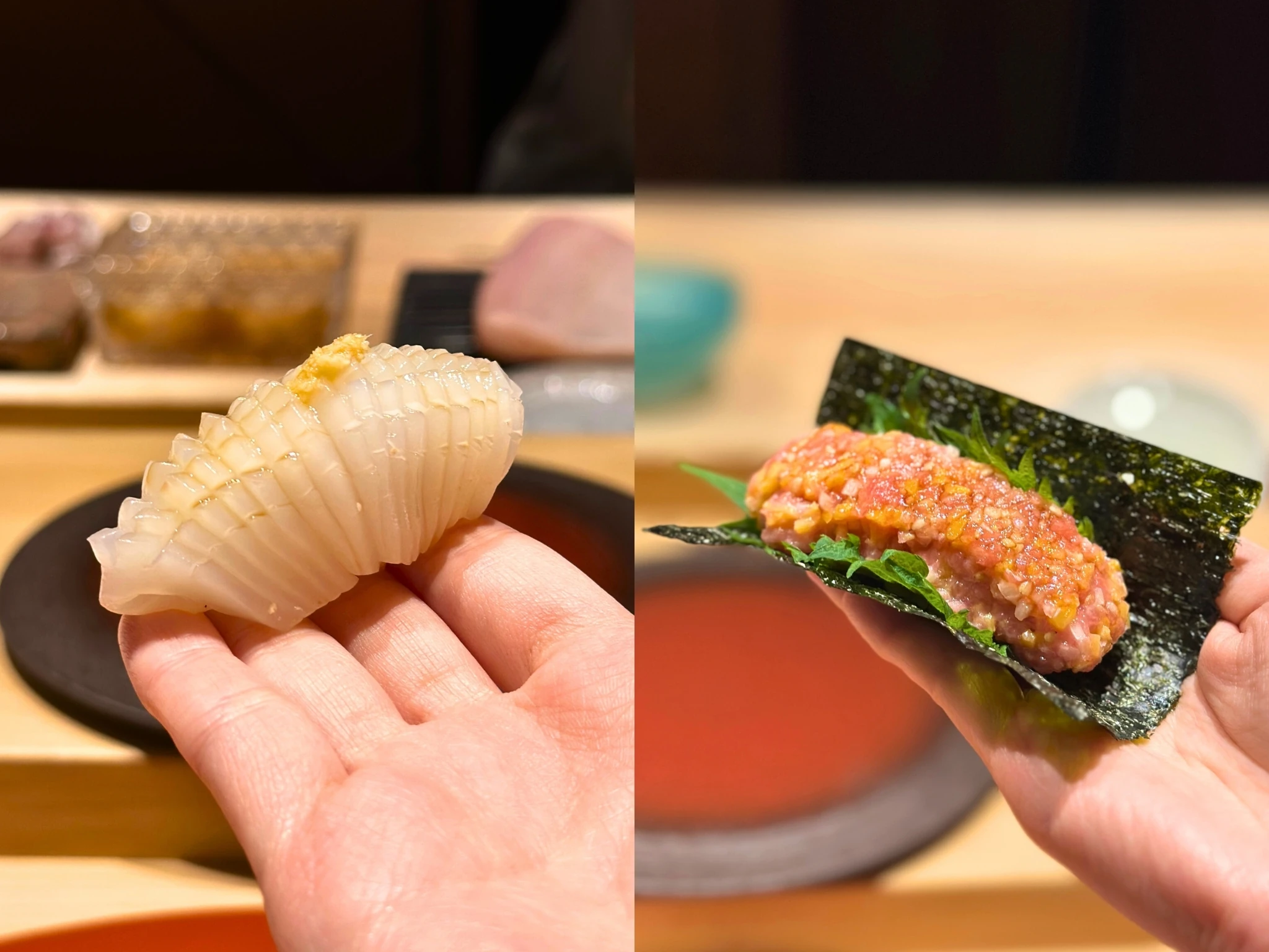 Shoukouwa squid and toro roll