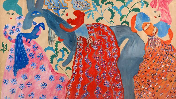 Baya, ‘L’âne bleu’ (1948). Baya, ‘L’âne bleu’ (1948).