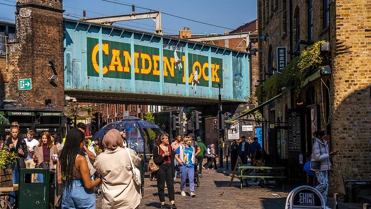 Camden Lock bridge in Camden Market