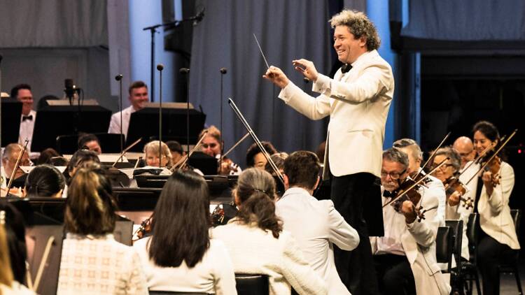 Gustavo Dudamel leading the LA Phil