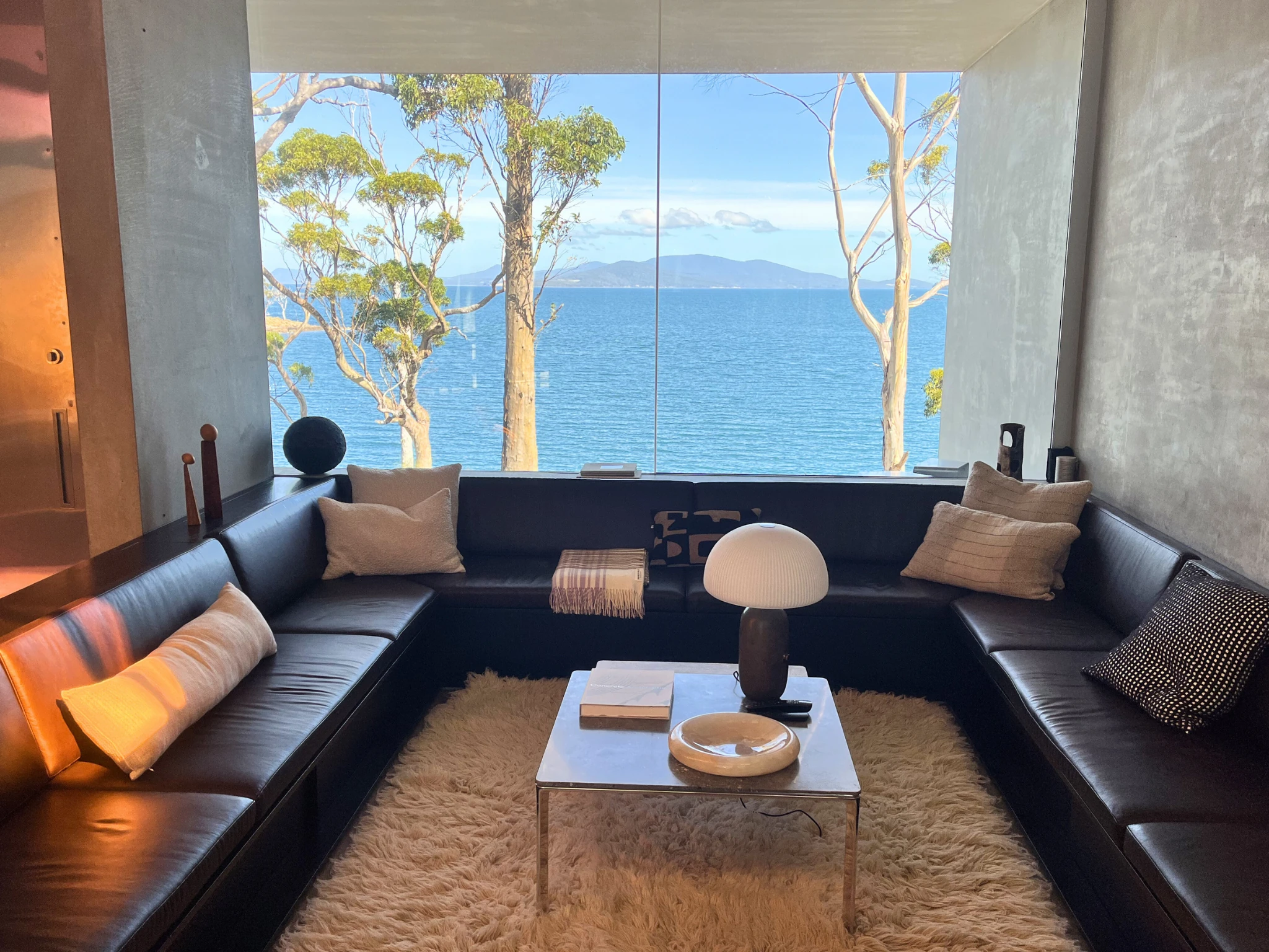 View of ocean from window