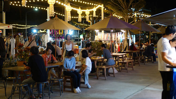 Catch a movie in the park at Ploen Ruedee Market