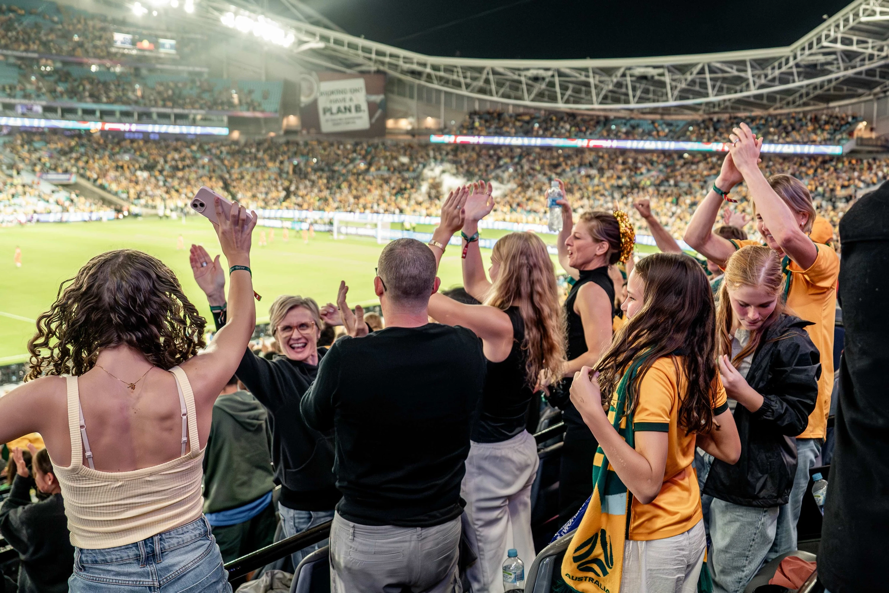 Crowd watching Matildas