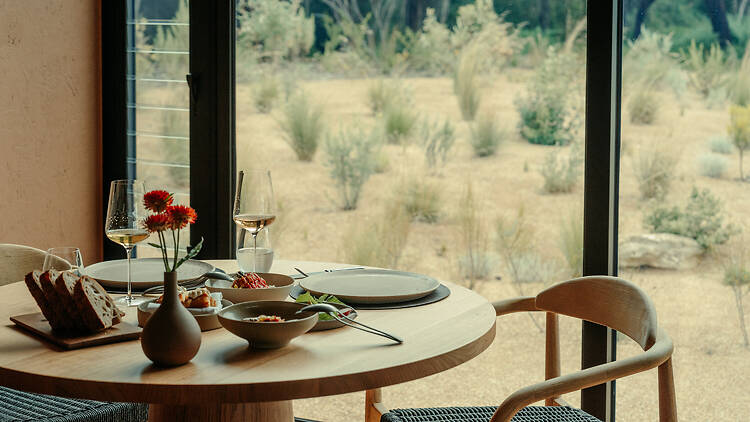 A dining table by the window at Barragunda.