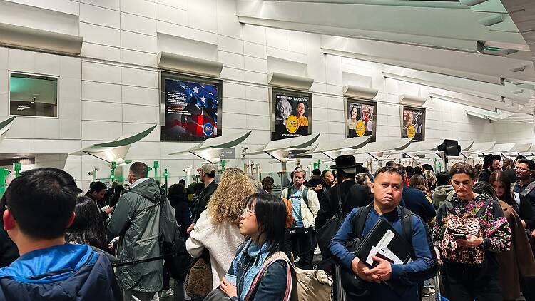 Newark Airport crowds
