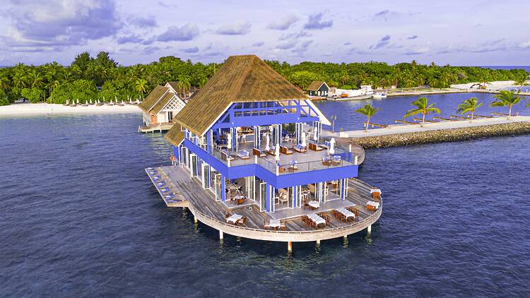 The Waterfront restaurant at Ifuru Island Maldives