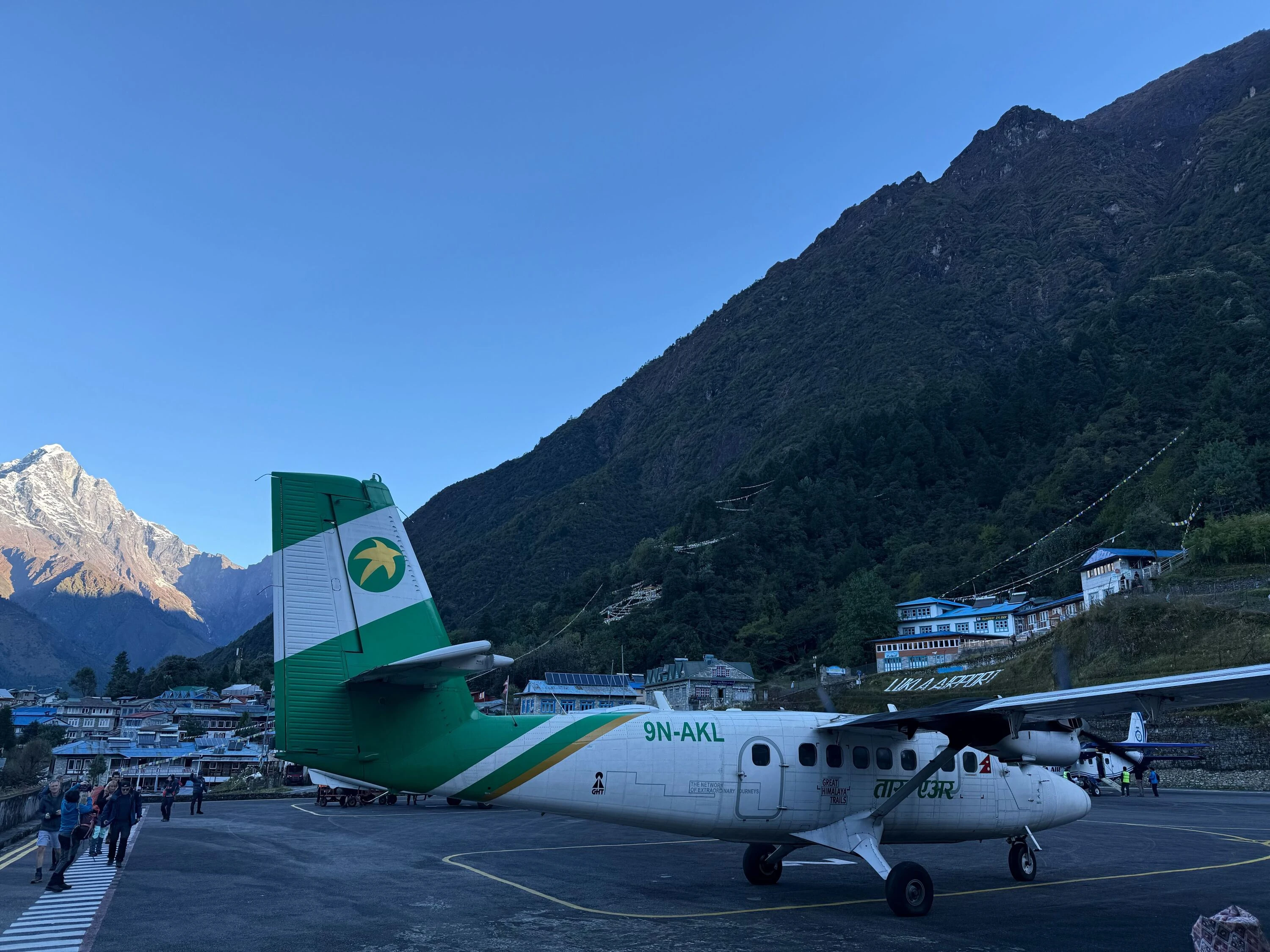 A plane at the airport at Lukla