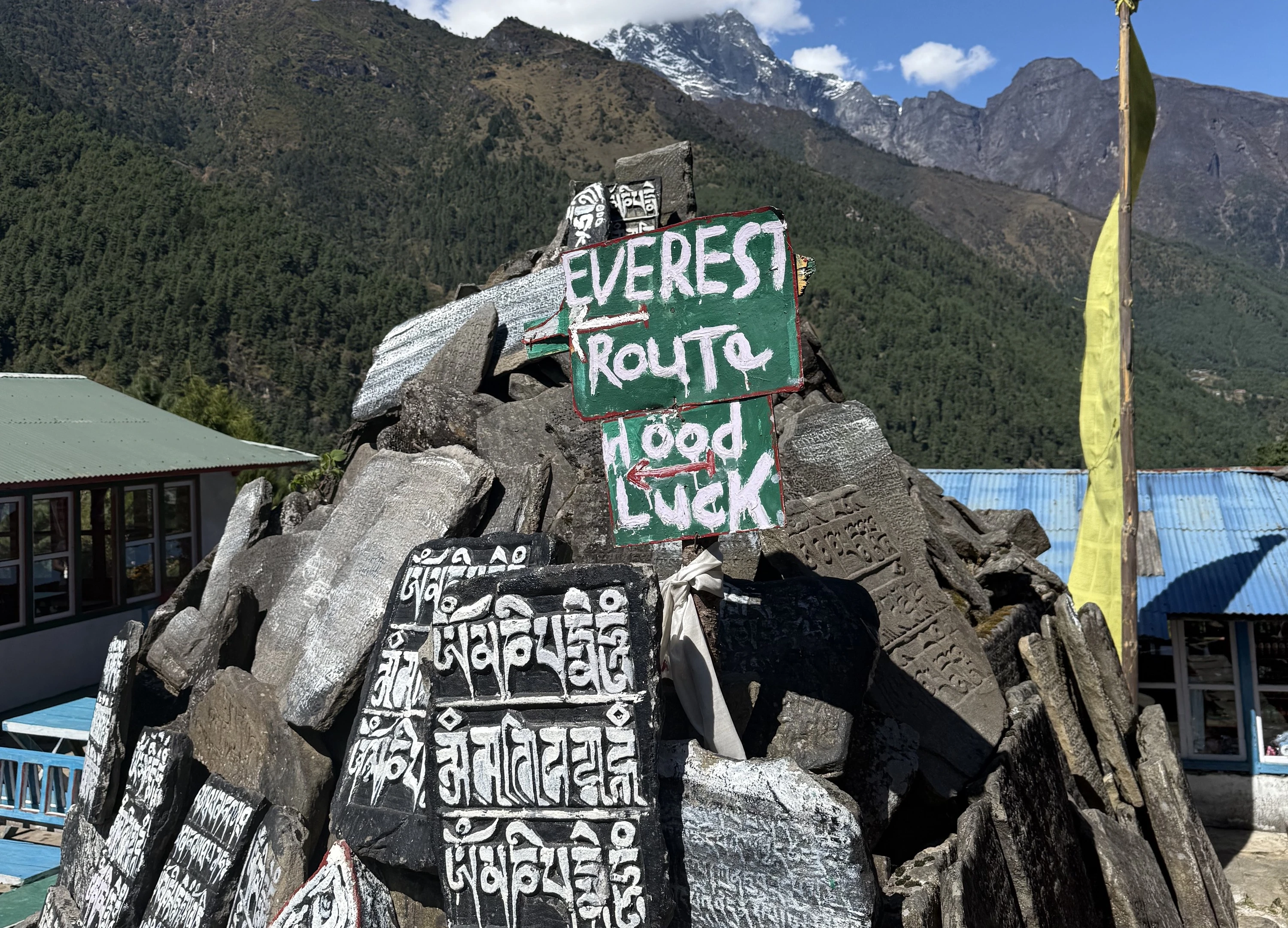 Signs on Everest base camp route