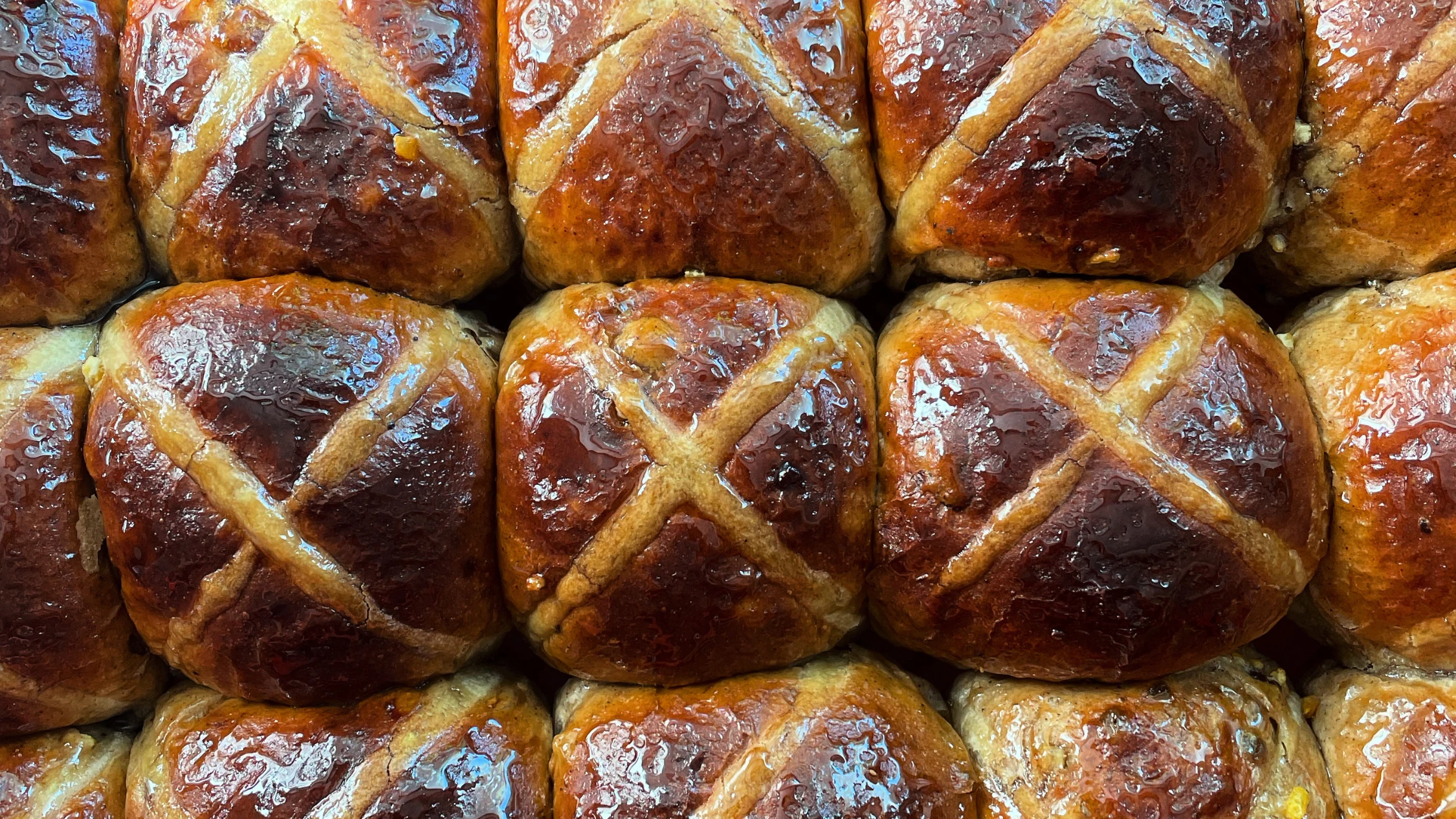 Hot cross buns from A.P Bakery