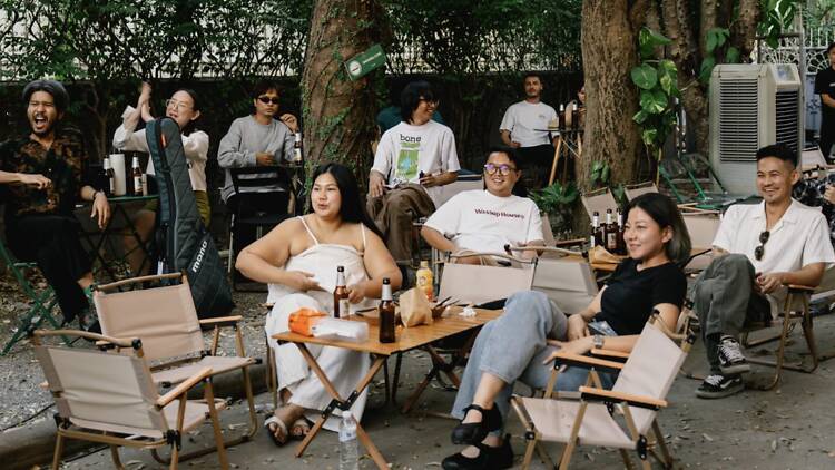 Paint vinyl records at Format BKK