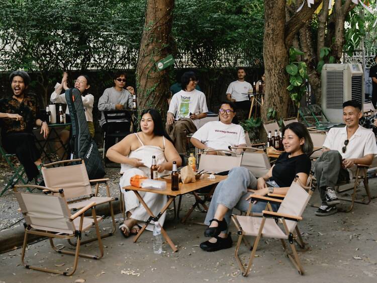 Paint vinyl records at Format BKK