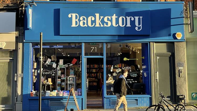 Store front of Backstory bookshop in Balham, London