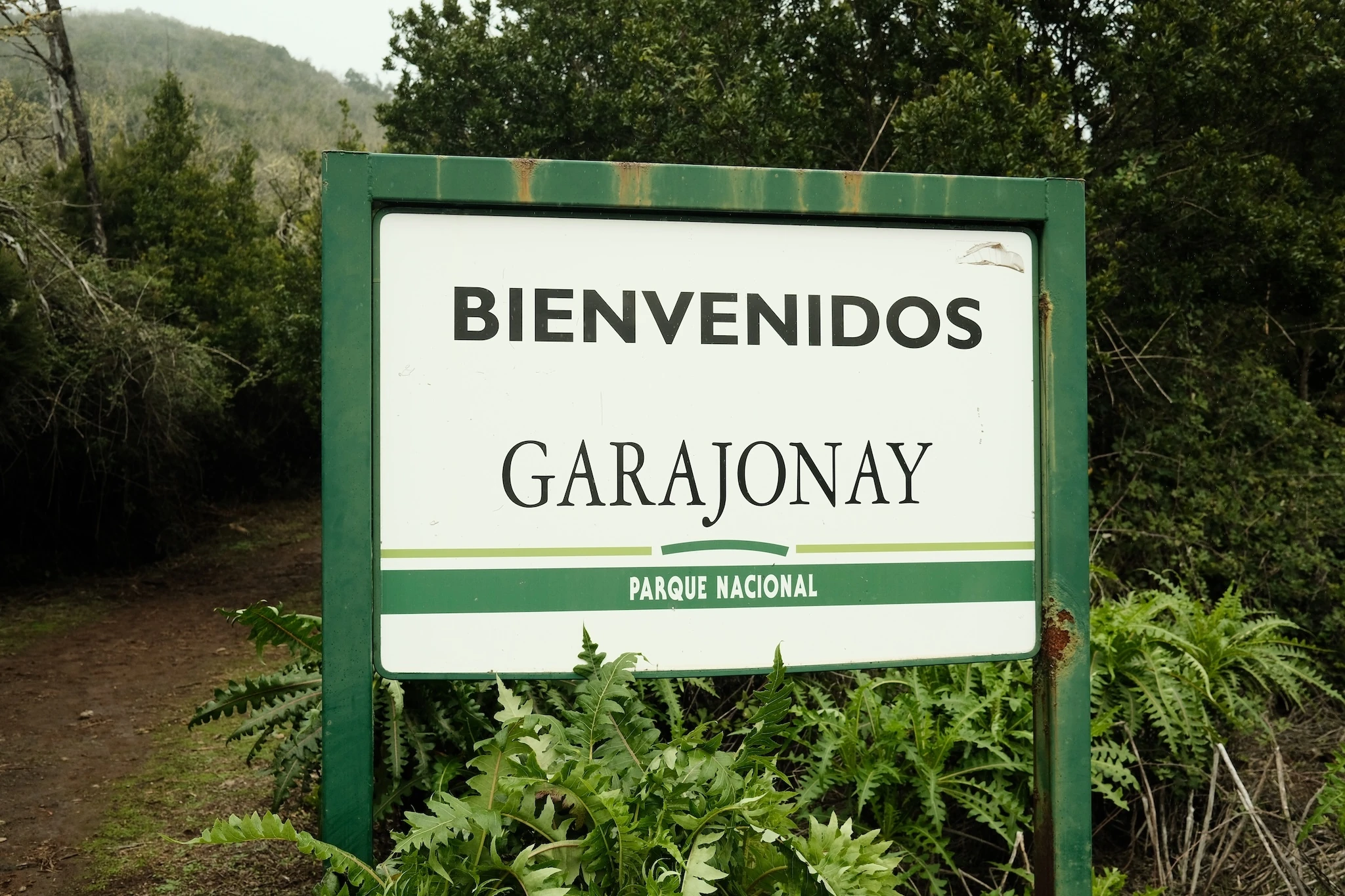 Garajonay National Park sign on La Gomera