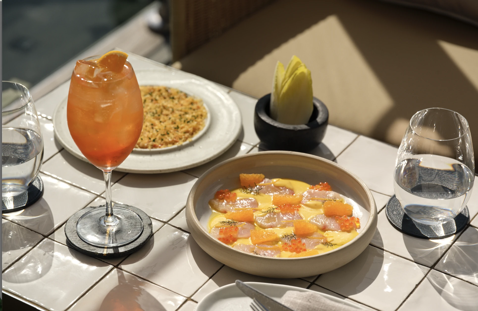 food and drink at Ormeggio at the Spit