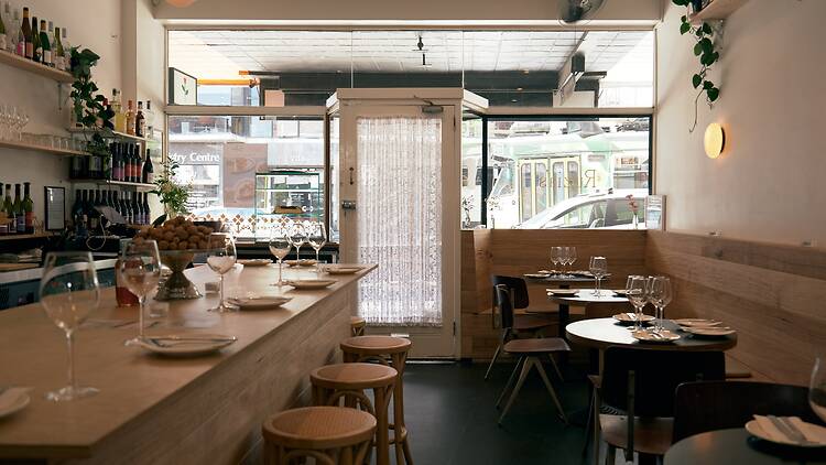 Inside the main bar and dining space of Ruzia's Wine.
