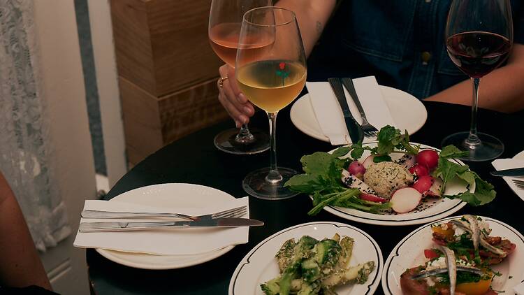 Food and wine at Ruzia's Wine.