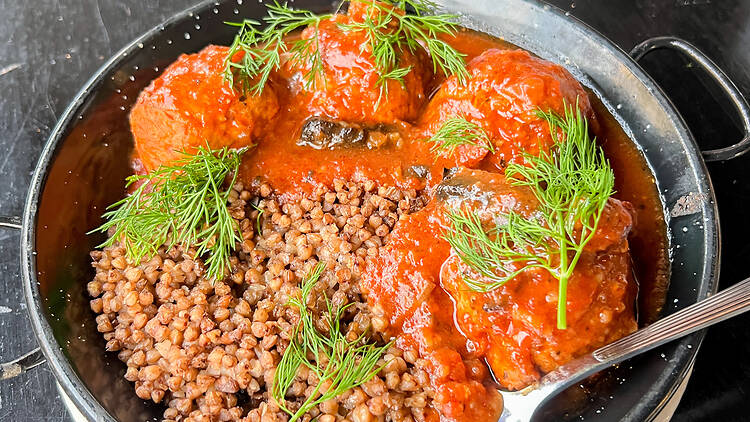 The chicken meatballs at Ruzia's Wine.