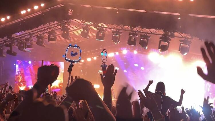 The Golden Plain stage at night.