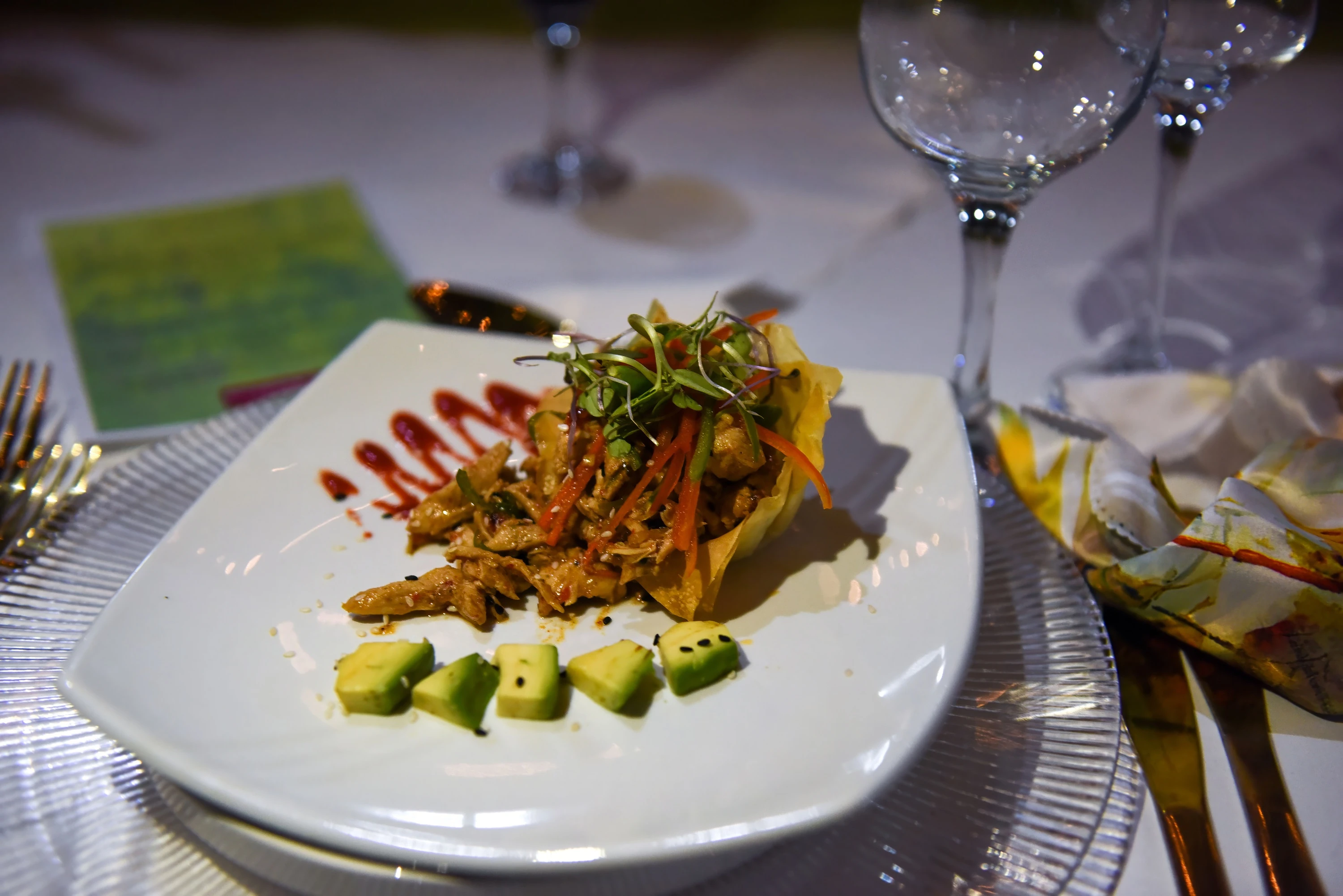 A starter served under the stars at the Riverside Sun