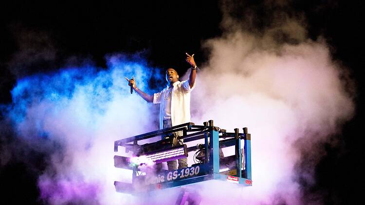 Kanye West, performing live