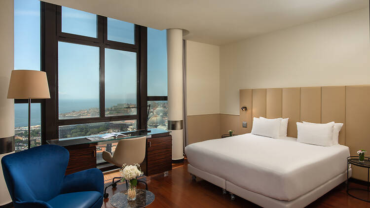 NH Napoli Panorama hotel bedroom in Naples, Italy