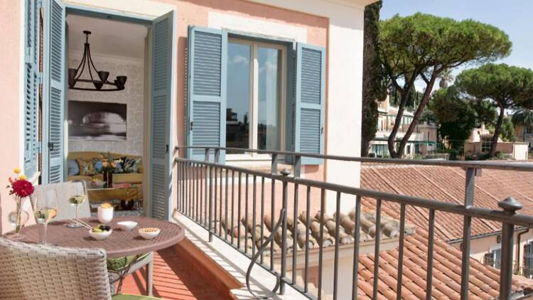 Hotel de Russie terrace in Rome, Italy