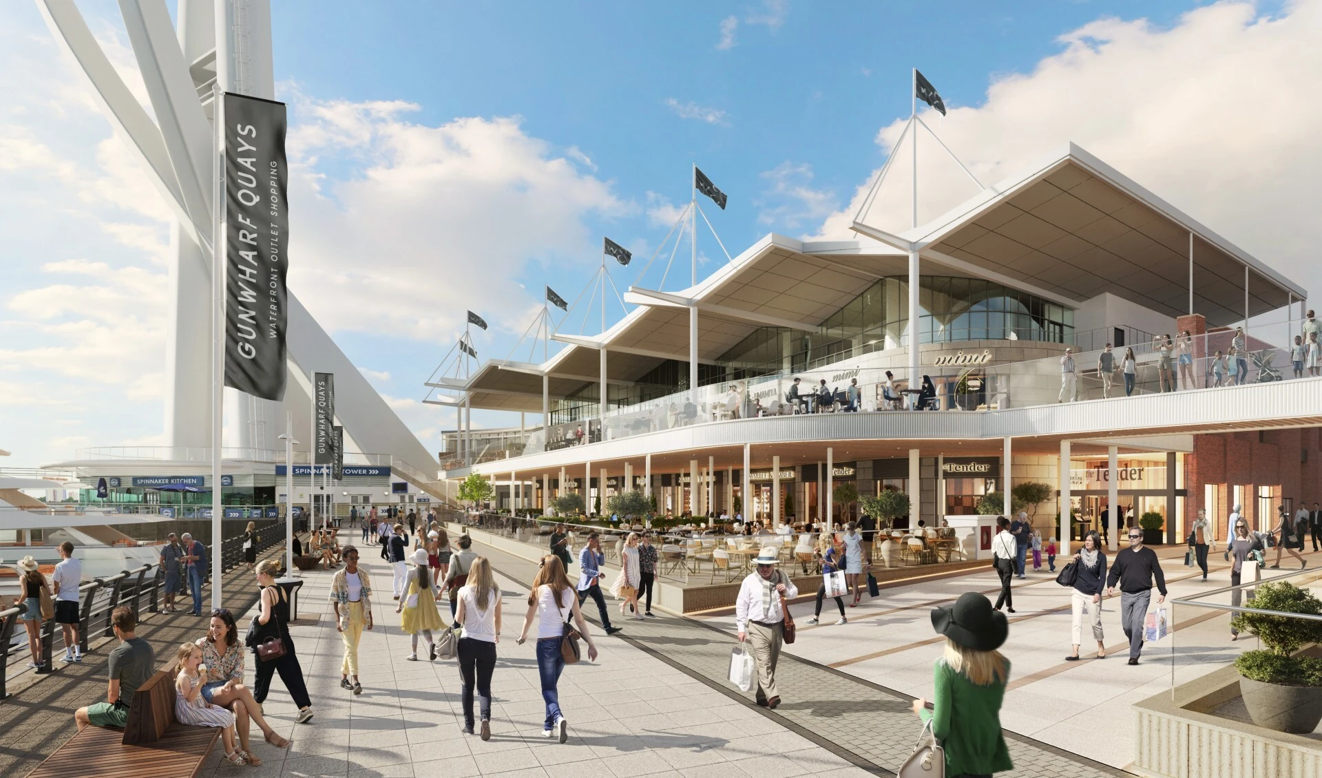 Gunwharf Quays, shopping centre plans in Portsmouth