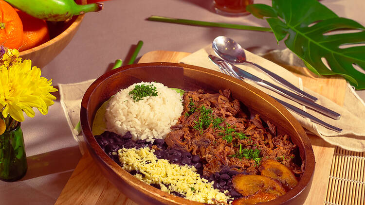 Pabellón criollo (Venezuela’s national dish) at Papelón.