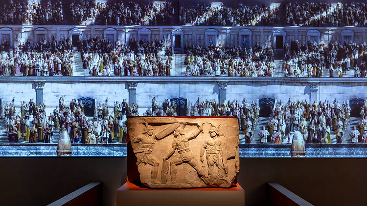 Rome: Empire, Power, People A stone carving featured in 'Rome: Empire, Power, People'.